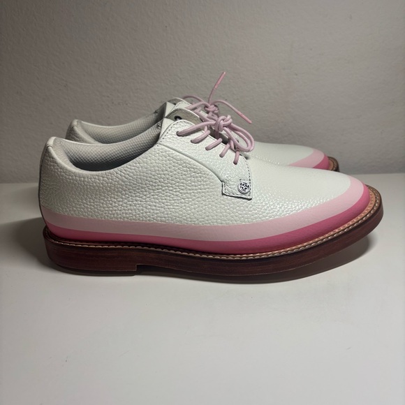 NEW G/FORE Gallivanter Tuxedo White Pink Golf Shoes Mens Size 8.5 main image 5